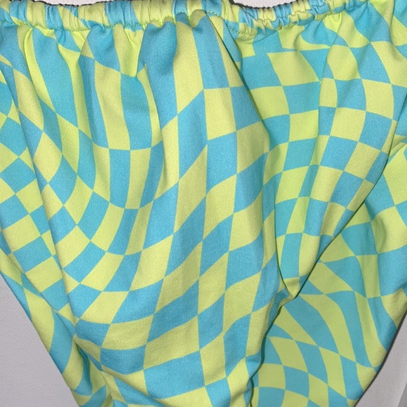 (A21) It’s Now Cool The Gathered Tie Pant ONLY, Lime Wave Cheque, Size M, NWT - Picture 5 of 8
